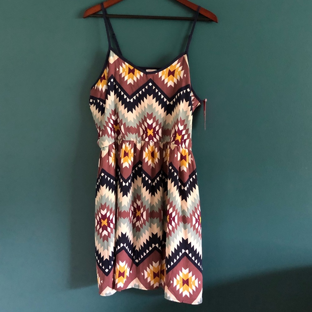 Aztec Print Dress in beautiful muted colors